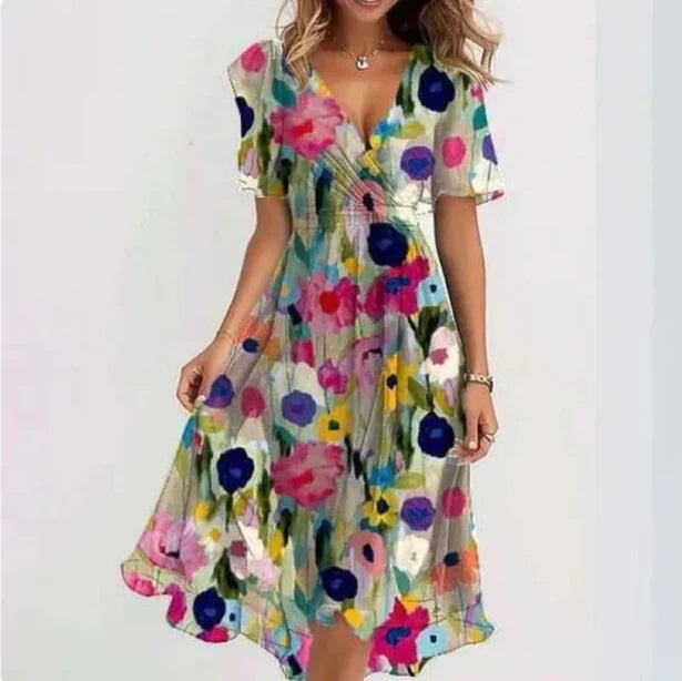 Helena | Elegant V Neck Dress
