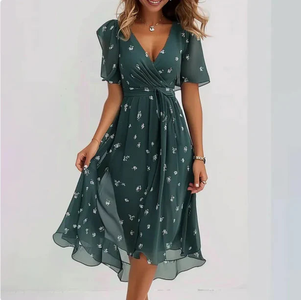 Helena | Elegant V Neck Dress