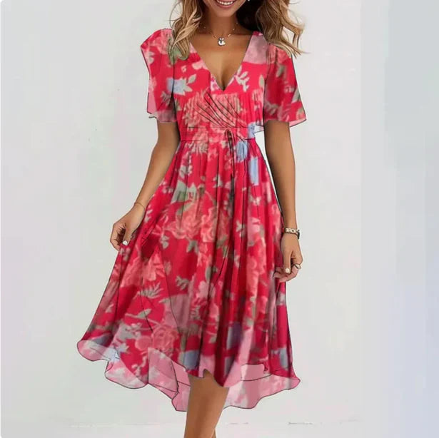 Helena | Elegant V Neck Dress