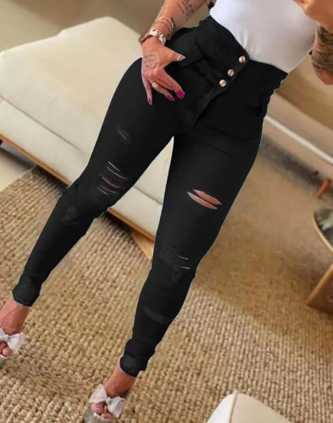 Davina | Trendy Distressed Skinny Jeans