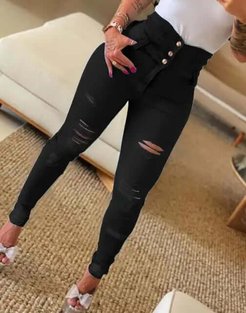 Davina | Trendy Distressed Skinny Jeans