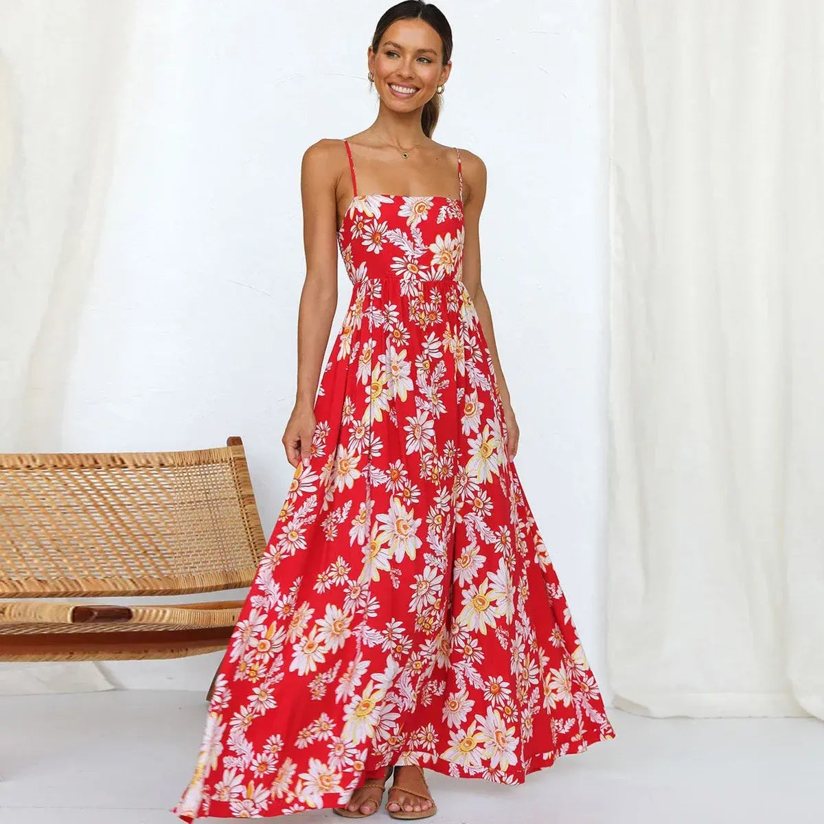 Jenny - Strap Dress with Flowers for women