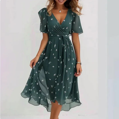 Helena | Elegant V Neck Dress