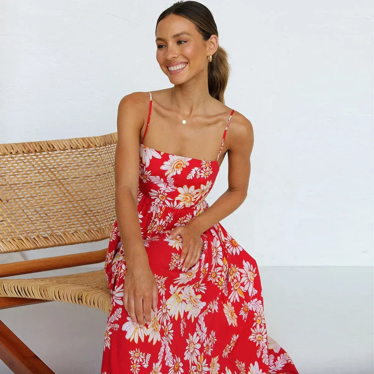 Jenny - Strap Dress with Flowers for women